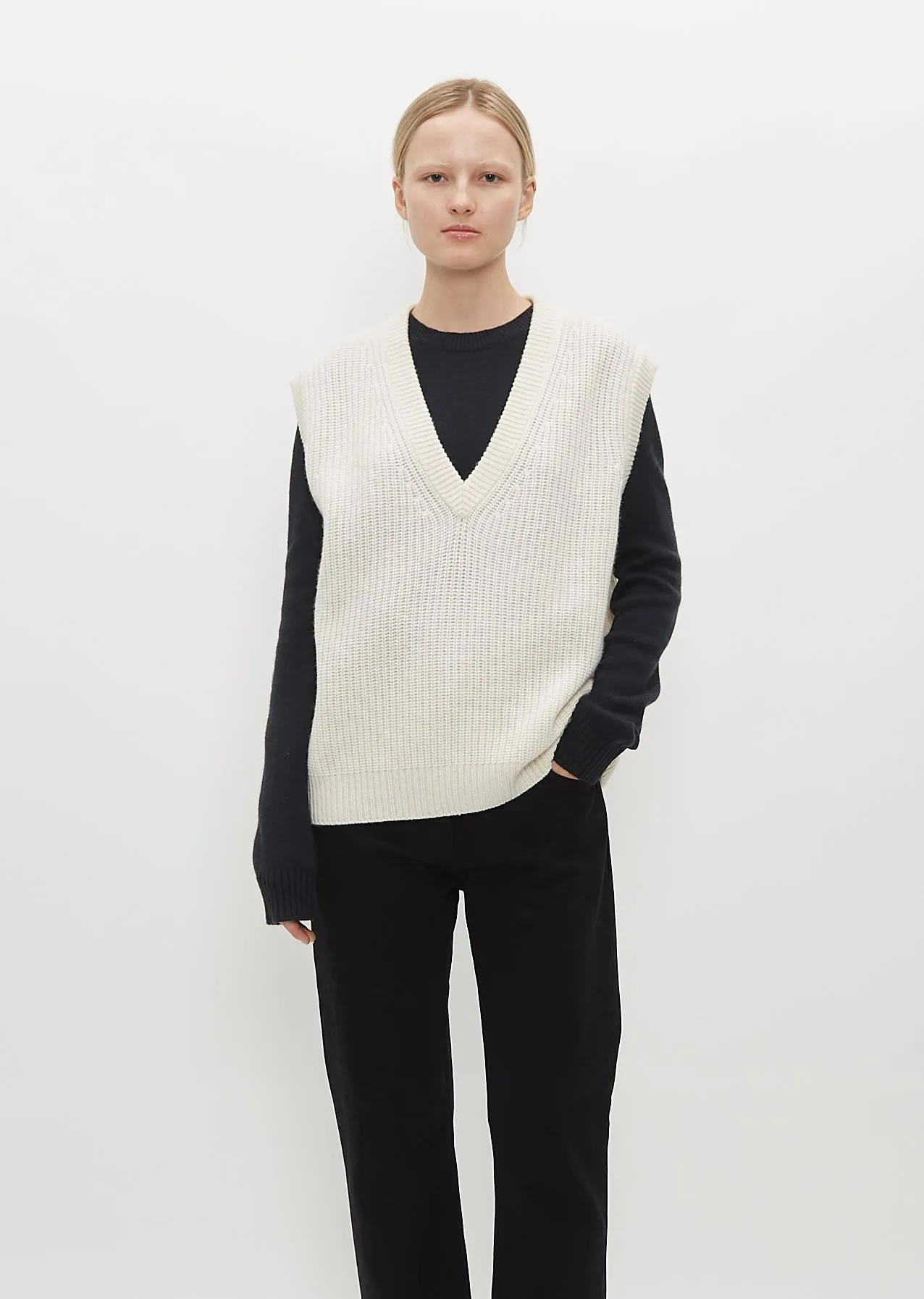 Raine Cashmere Vest sold by La Garconne