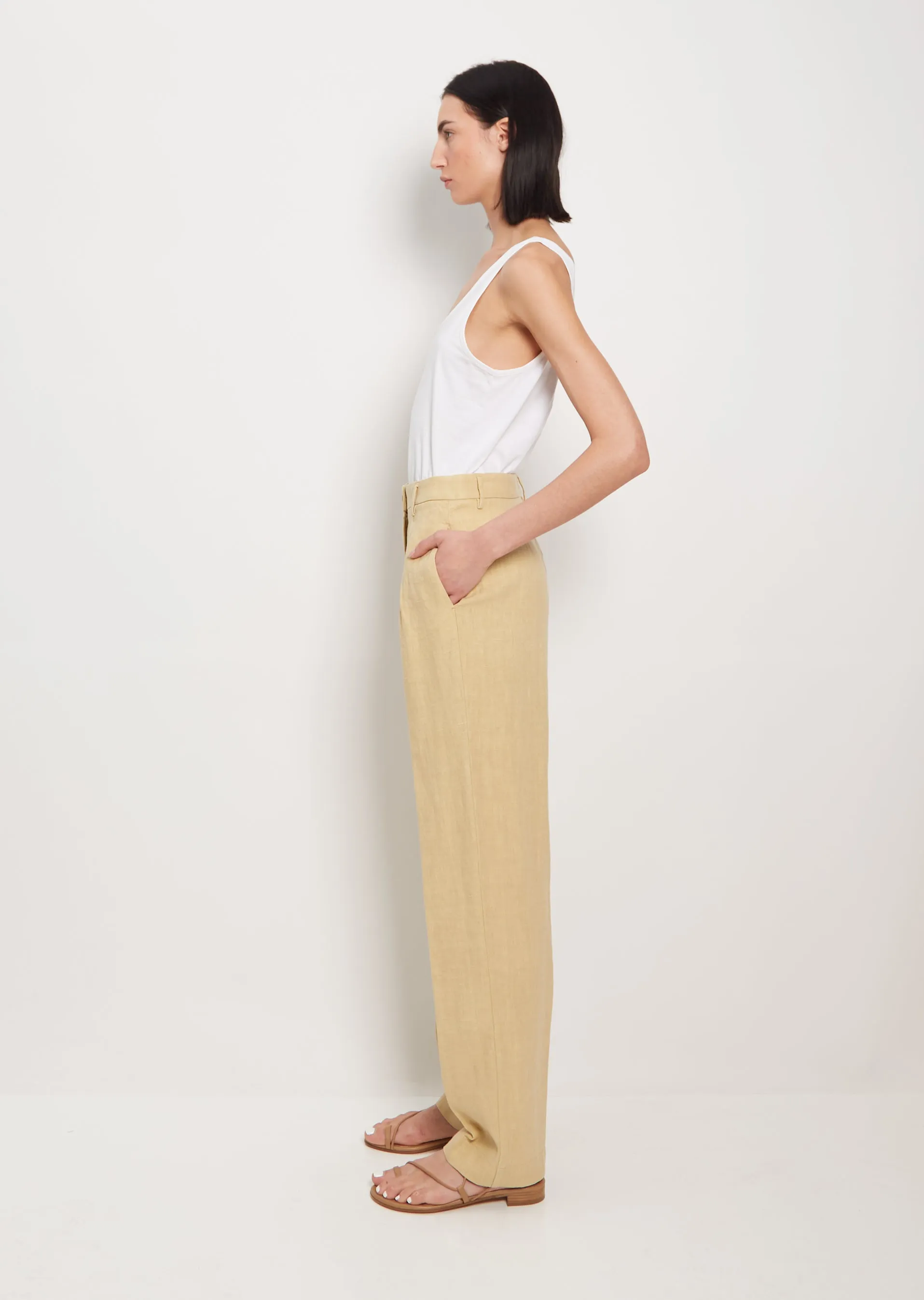 Linen Canvas Pants — Gold sold by La Garconne product image thumbnail 2
