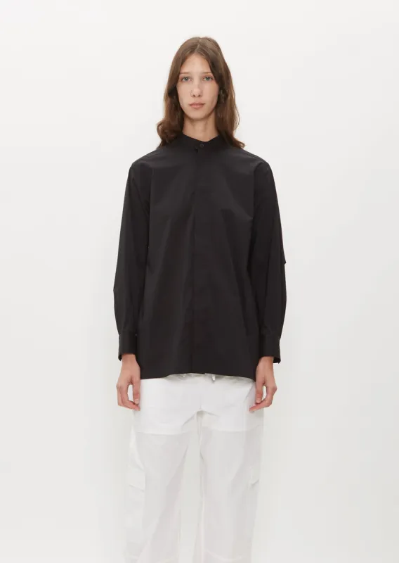 Crest Band Collar Shirt — Black made by Issey Miyake