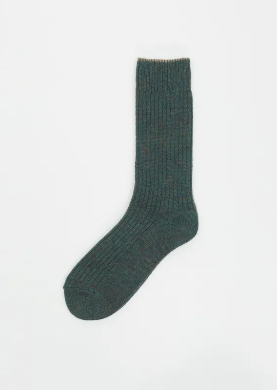 2x1 Rib Socks — Green sold by La Garconne