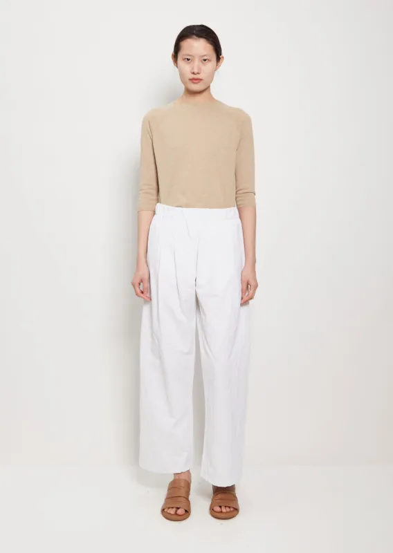 Pleat Front Polyester Linen Trousers sold by La Garconne