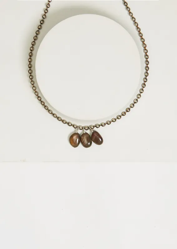 Brown Sapphire Chain Necklace sold by La Garconne