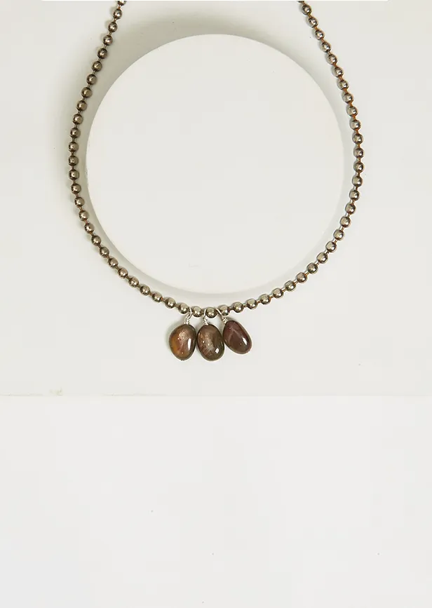 Brown Sapphire Chain Necklace sold by La Garconne