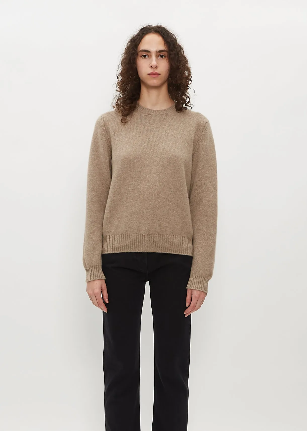 Hepburn Boyfriend Crew Sweater — Brown Undyed sold by La Garconne
