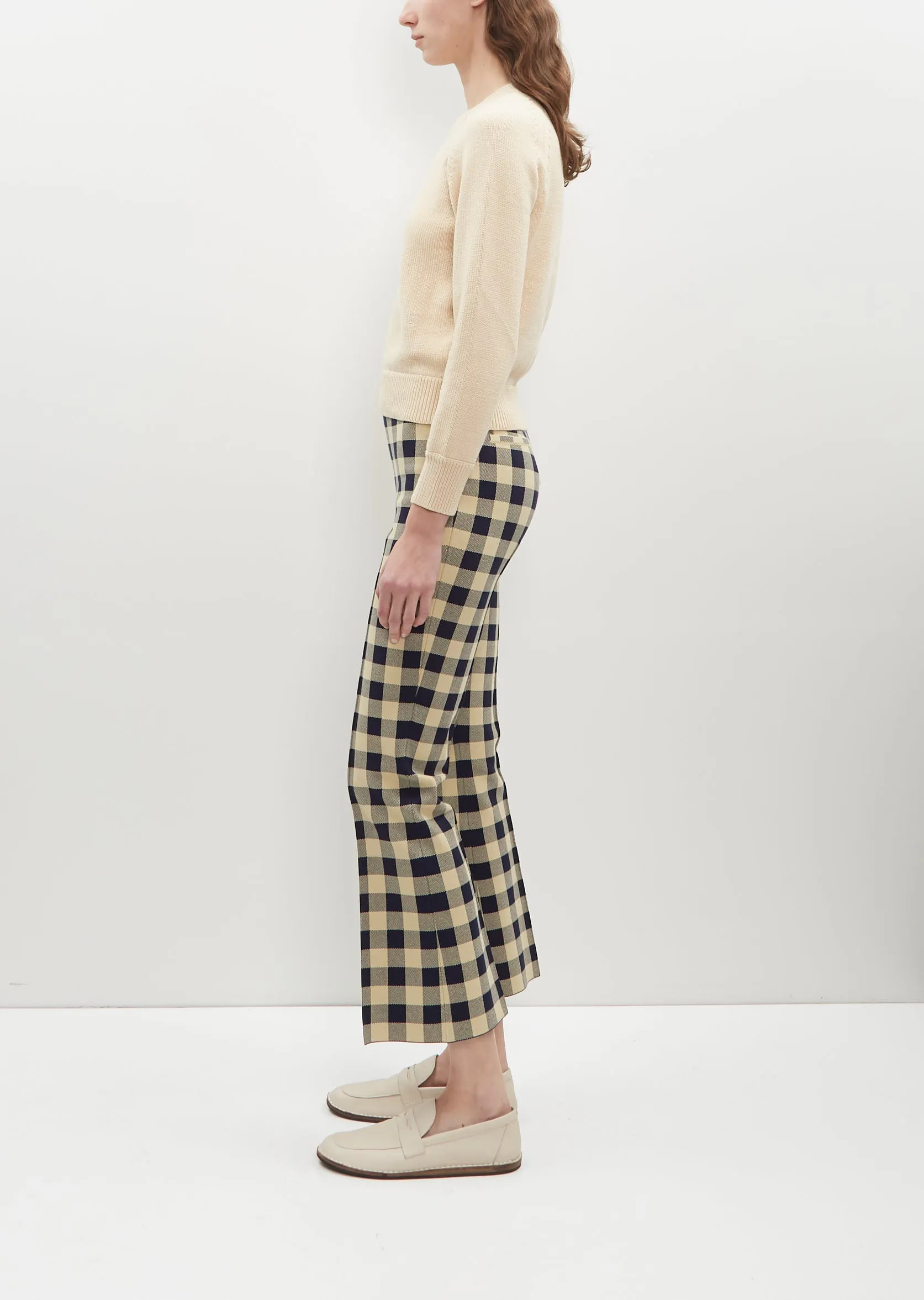Gingham Kick Pant — Navy sold by La Garconne product image thumbnail 2