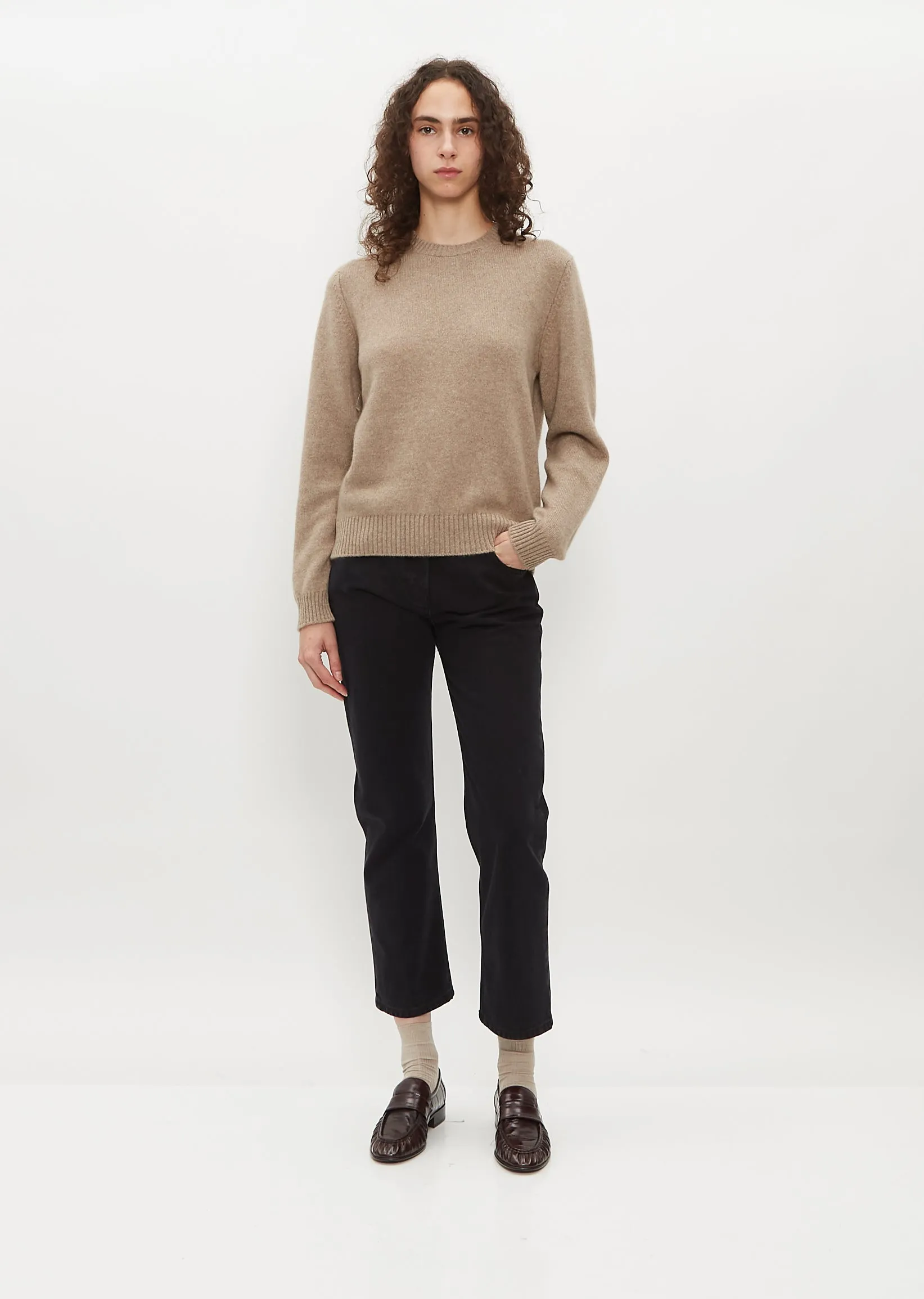 Hepburn Boyfriend Crew Sweater — Brown Undyed sold by La Garconne product image thumbnail 2