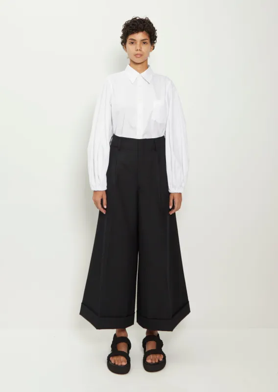 Wool Blend Cuffed Trousers sold by La Garconne