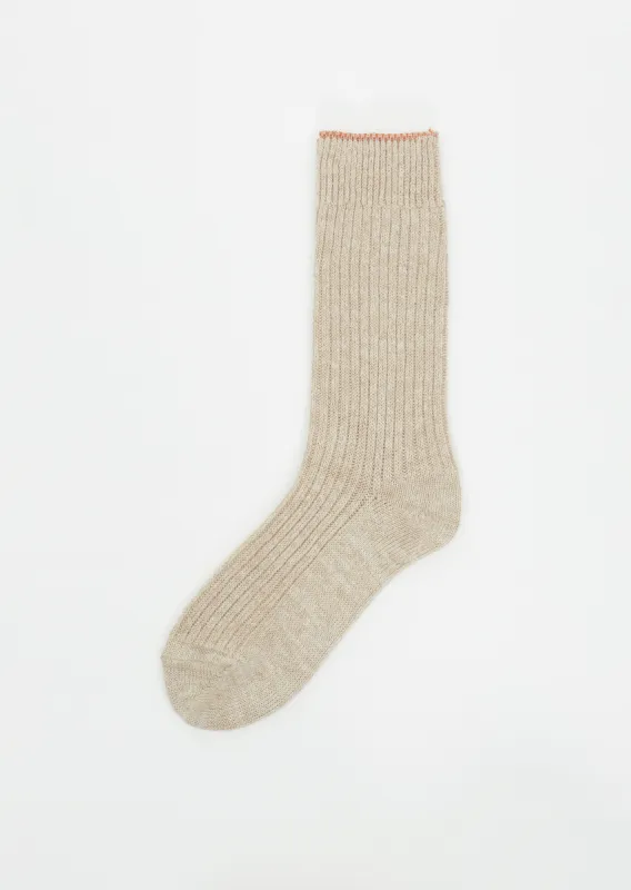 2x1 Rib Socks — Beige sold by La Garconne