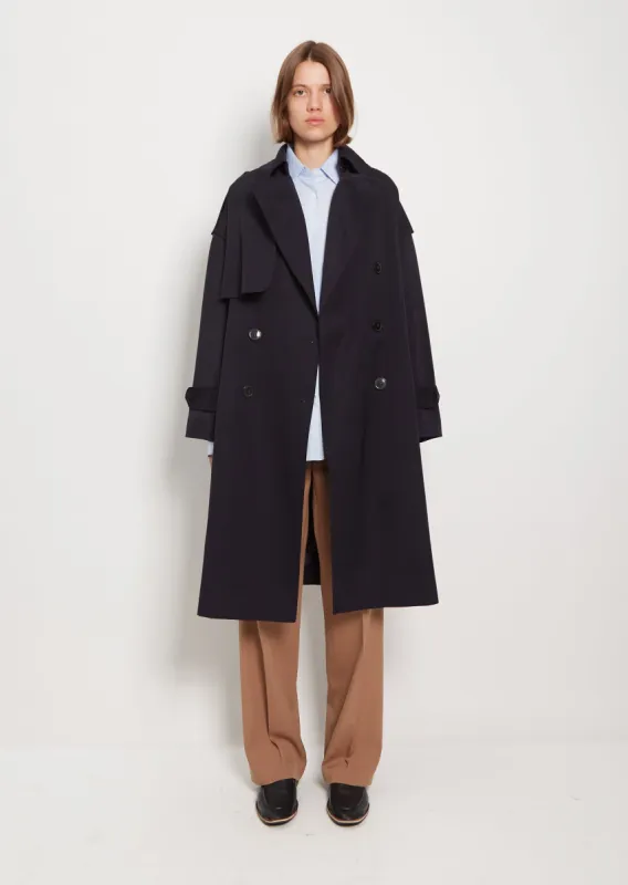 Robyn Wool Coat — Navy sold by La Garconne