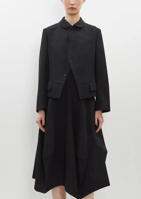 Wool Round Collar Jacket made by La Garconne