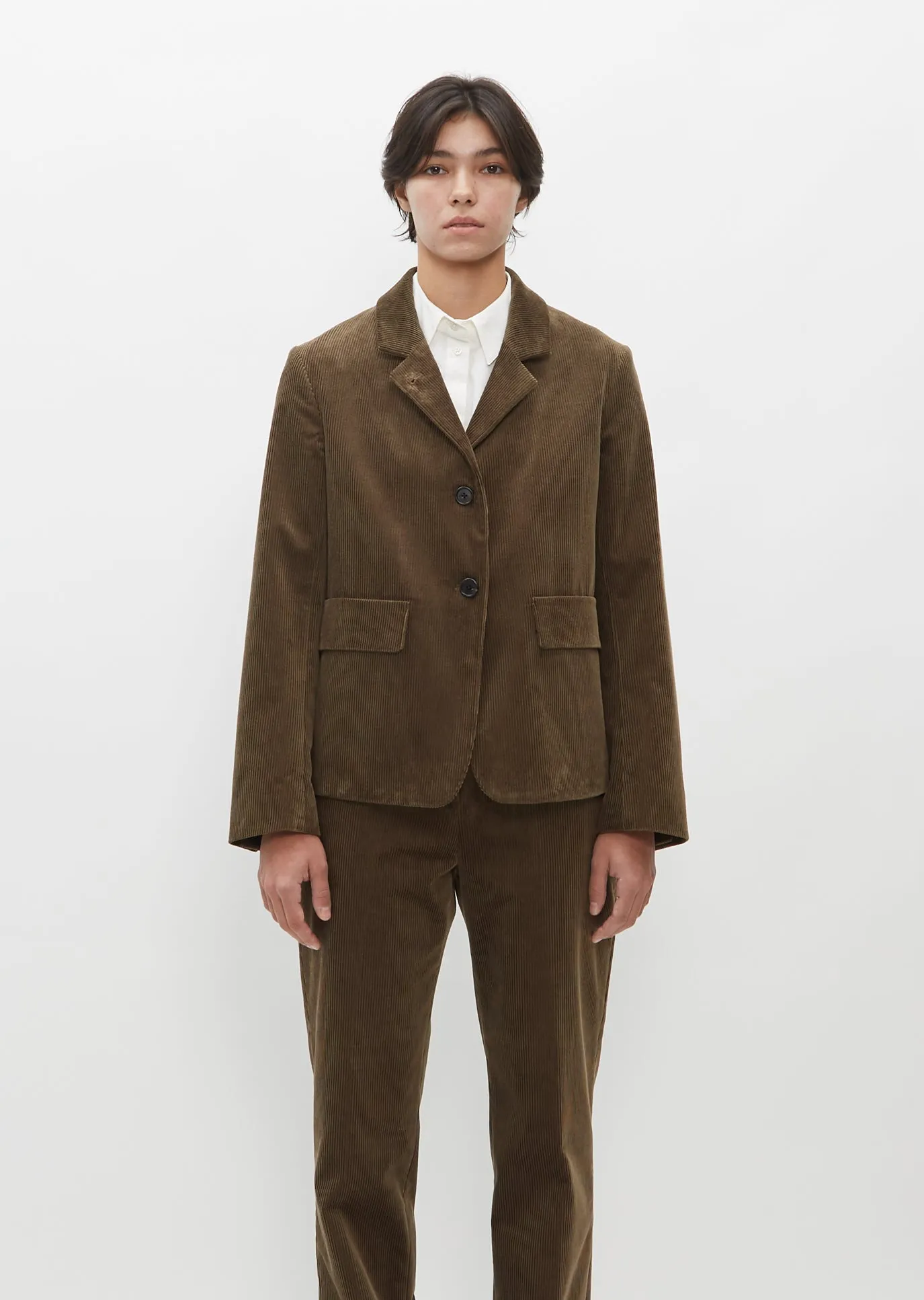 Flap Pocket Cotton Blazer sold by La Garconne