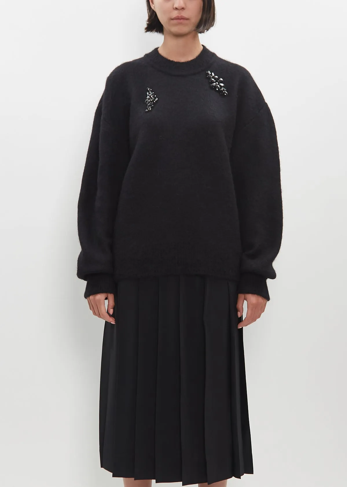 Turbo Embellished Alpaca Knit Relaxed Jumper sold by La Garconne