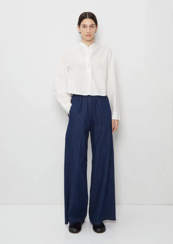 Denim Wide Leg Pants sold by La Garconne