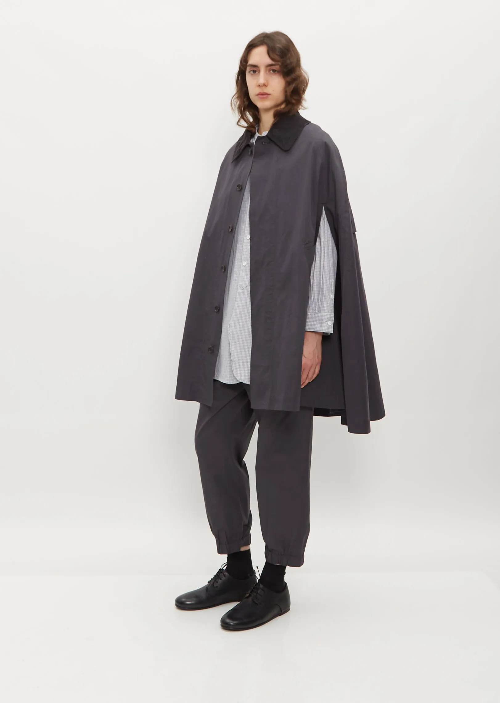 Cotton Silk Gabardine Long Soutien Collar Coat Auralee Finx