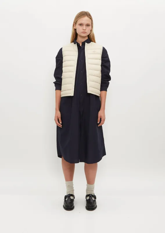 Inner Down Crewneck Vest — Oyster White sold by La Garconne