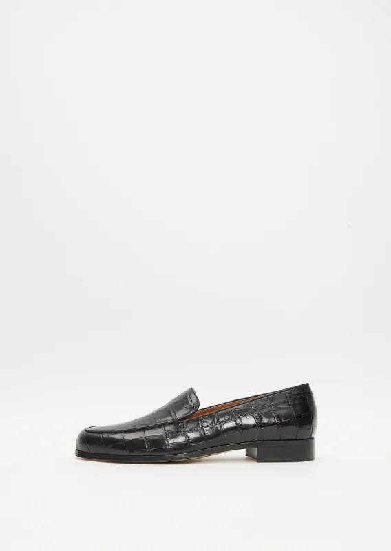 Danielle Loafer — Black Croco sold by La Garconne