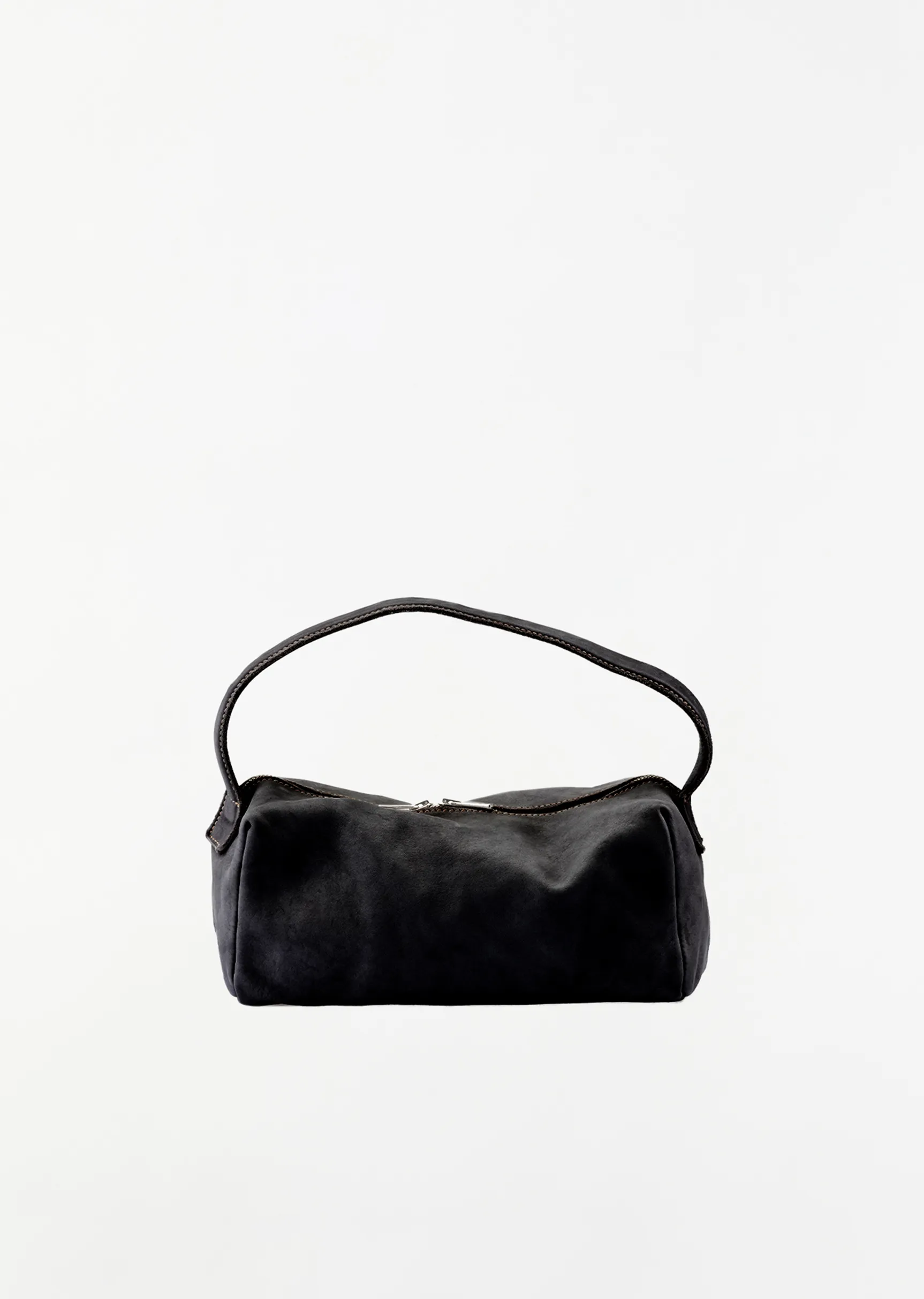 Small Leather Handle Bag — Black sold by La Garconne