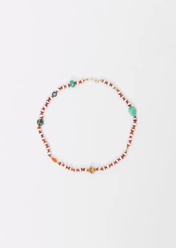 Brown Agate Stripe Beaded Necklace 40cm sold by La Garconne