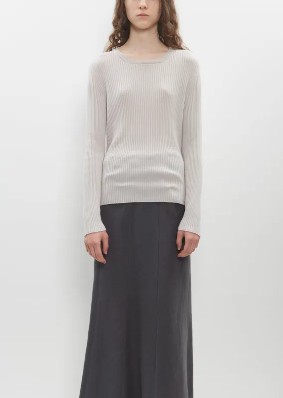 Ribbed Round Neck Pullover sold by La Garconne