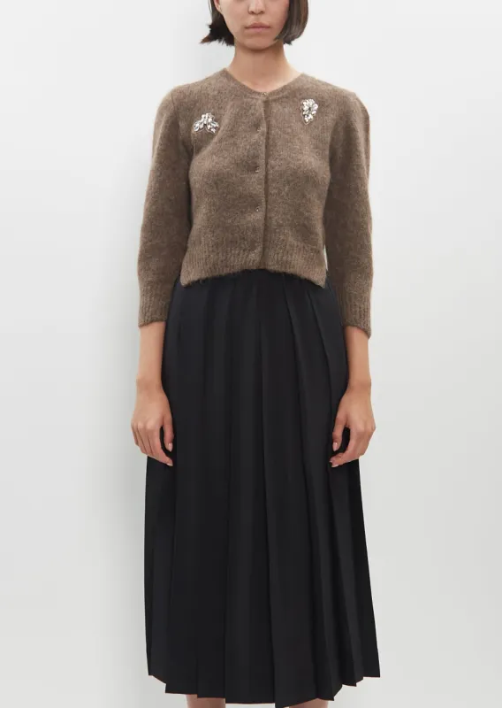 Cropped Alpaca Knit Cardigan sold by La Garconne