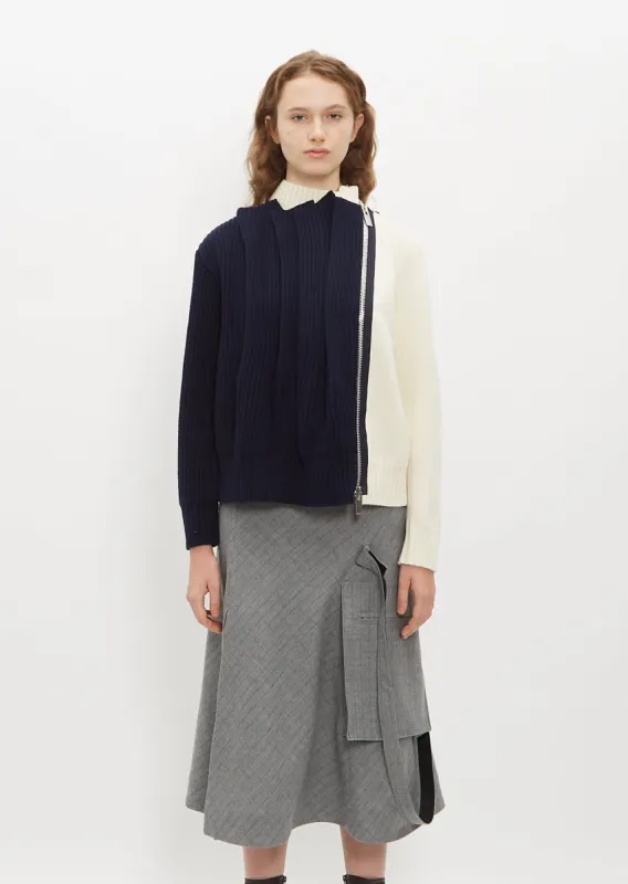 Wool Asymmetric Knit Jacket sold by La Garconne