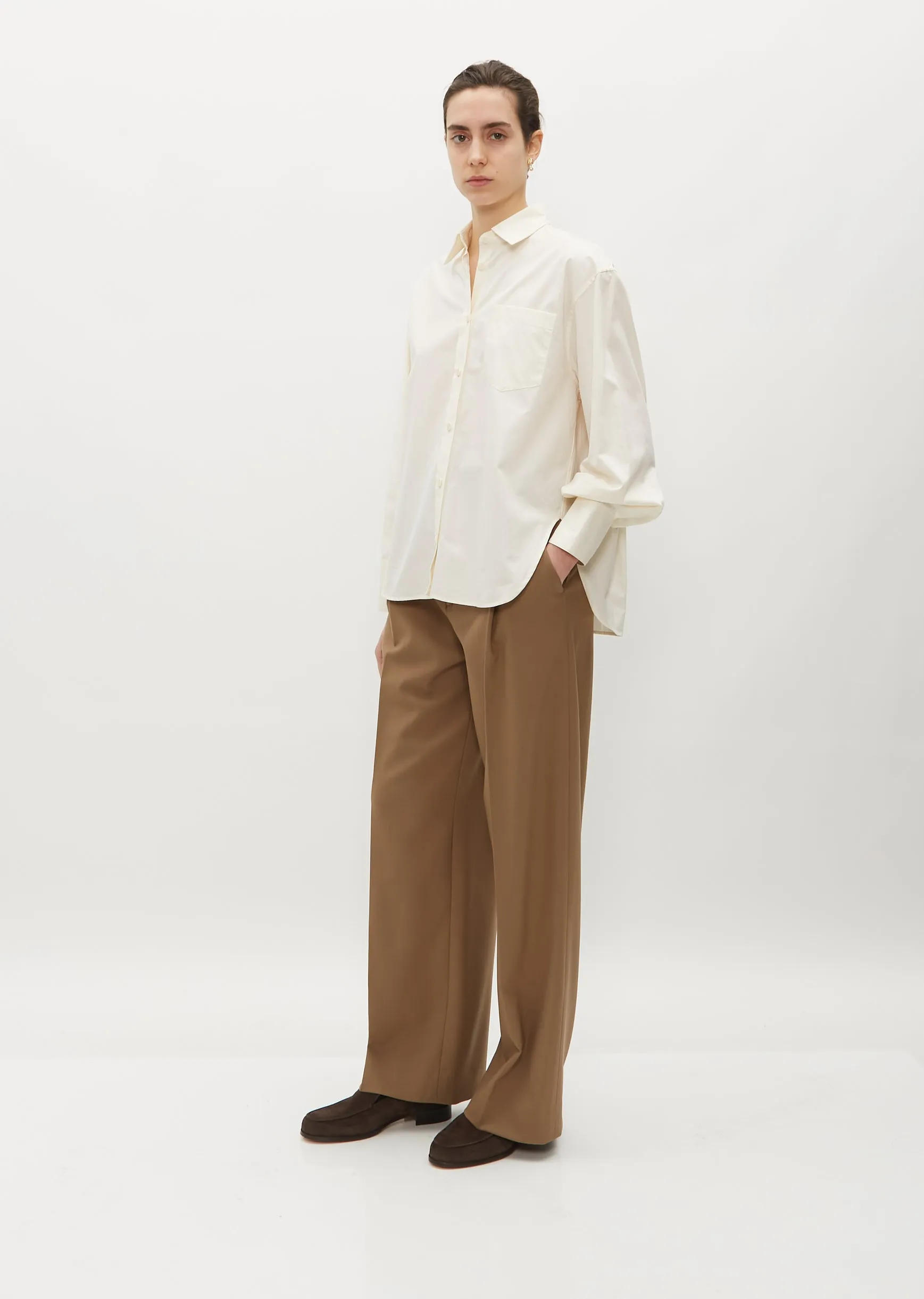 Oversized Organic Cotton Shirt — Ivory sold by La Garconne product image thumbnail 5