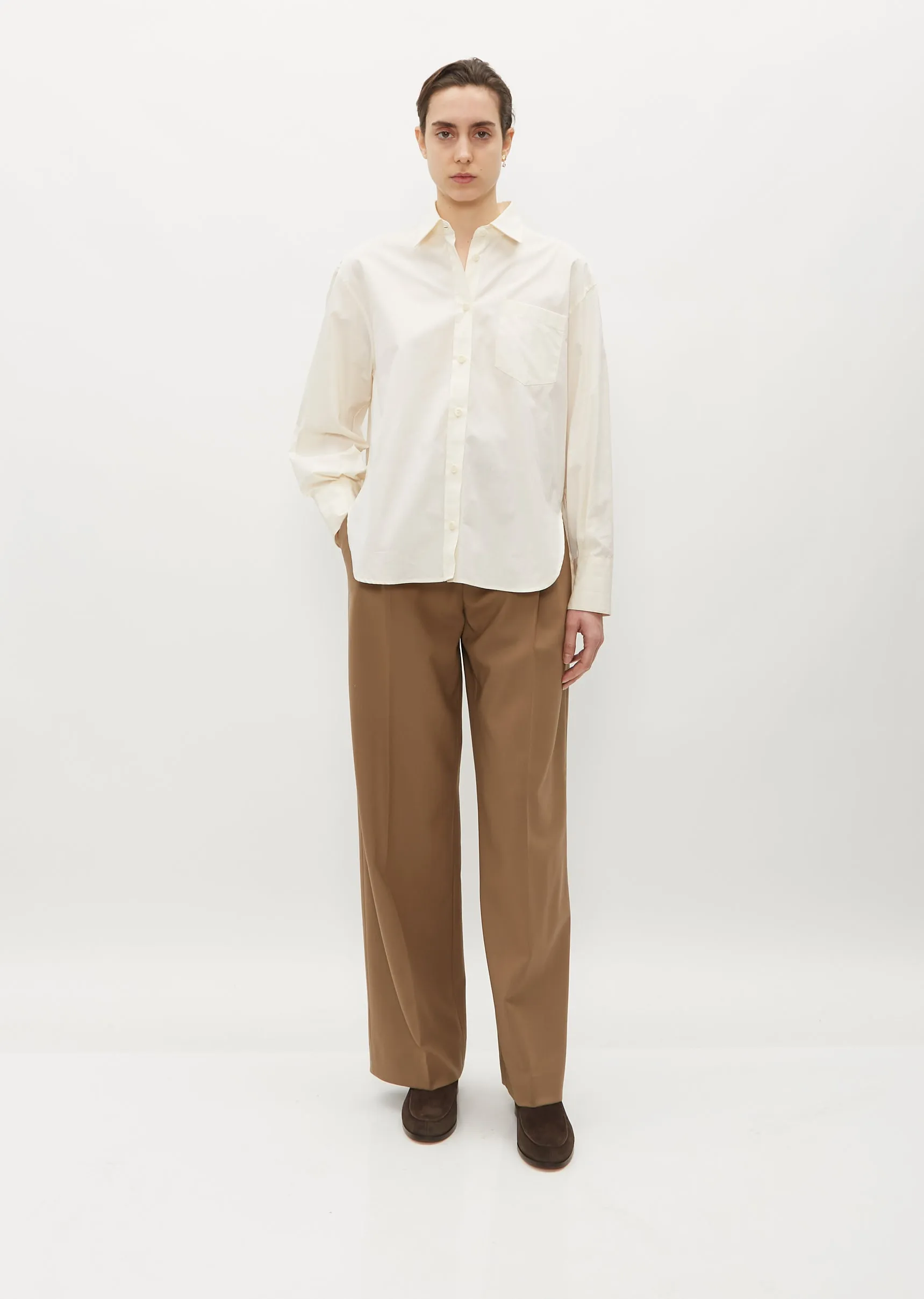 Oversized Organic Cotton Shirt — Ivory sold by La Garconne product image thumbnail 2