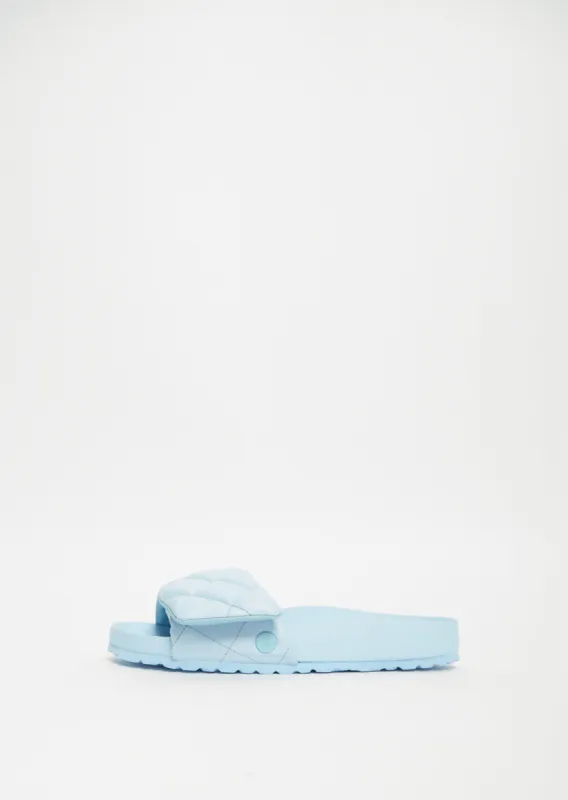 Sylt Padded Leather Slides — Powder Blue sold by La Garconne