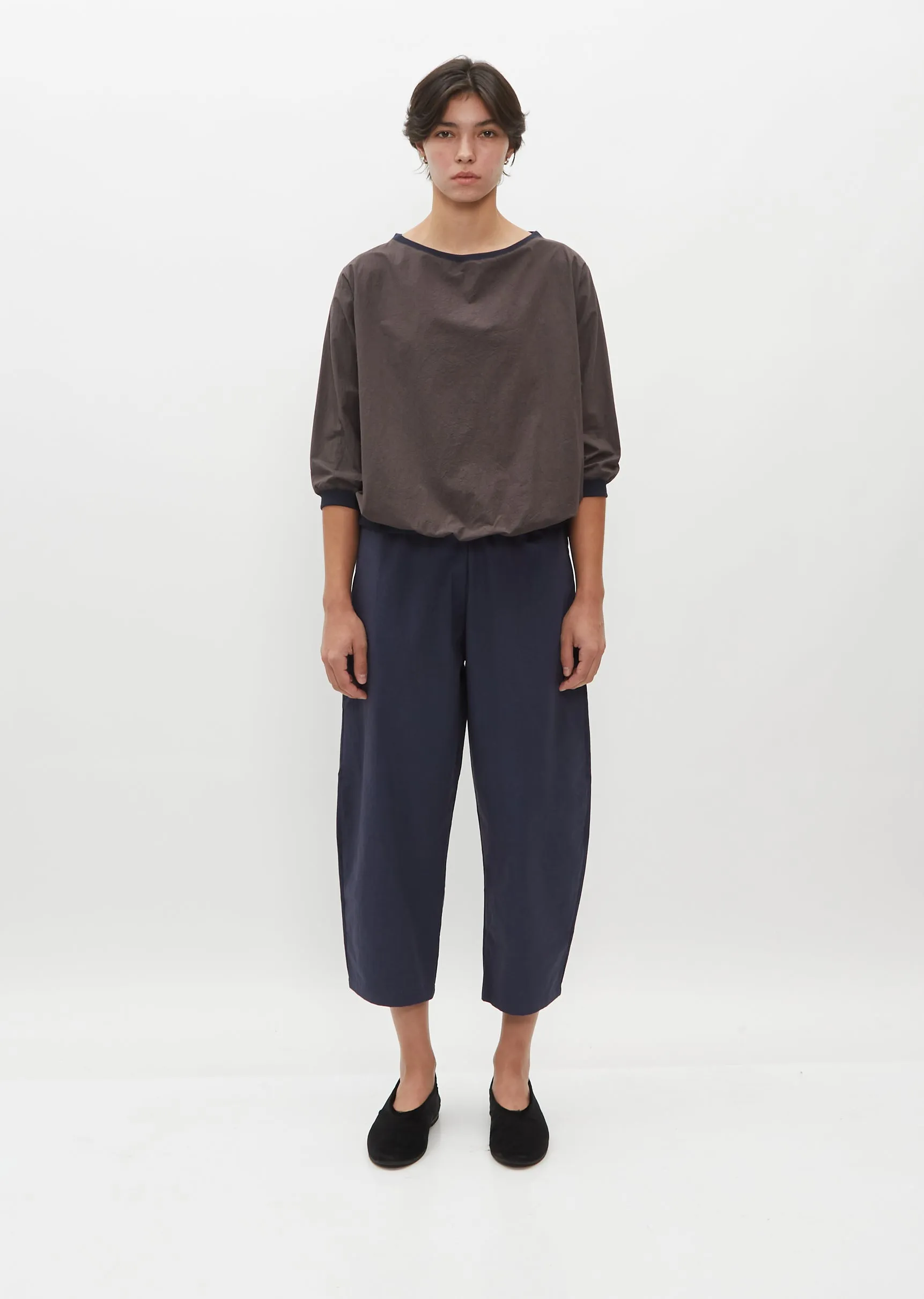 Cropped Balloon Trousers — Blue sold by La Garconne