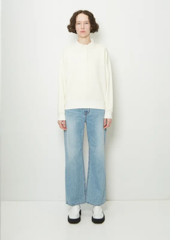 Polo  Sweatshirt — Cream sold by La Garconne