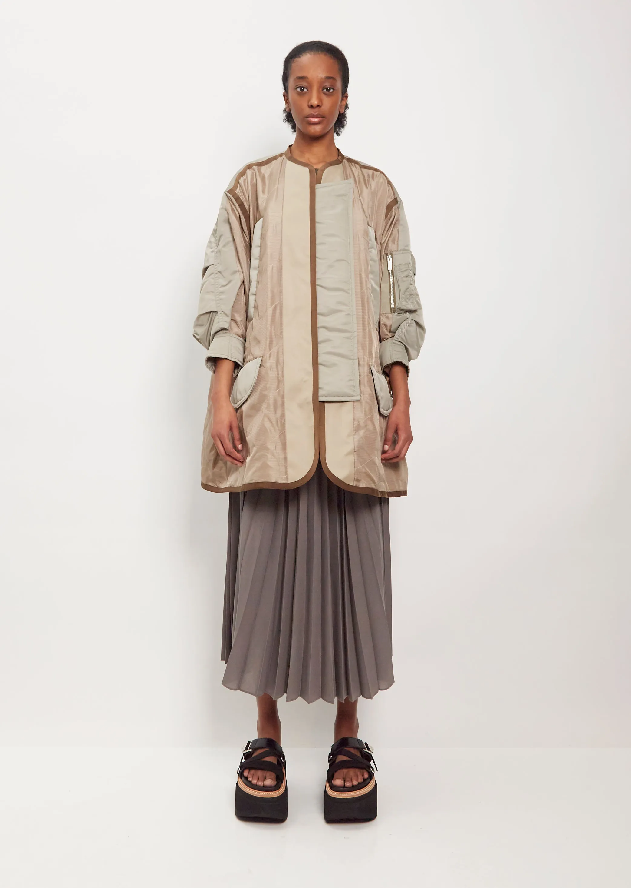 Quilted Blouson Wool Blend Jacket — Beige sold by La Garconne product image thumbnail 4