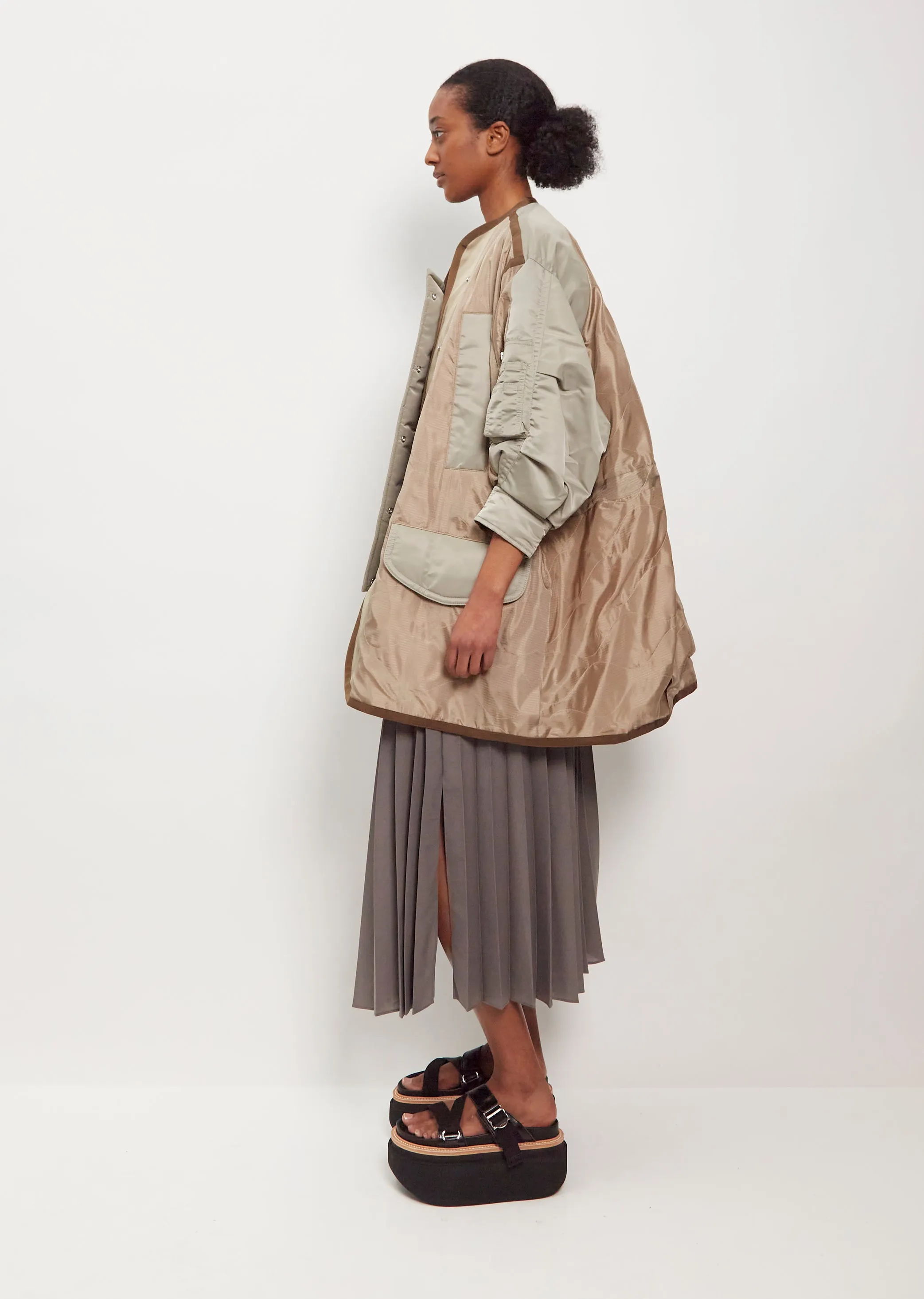 Quilted Blouson Wool Blend Jacket — Beige sold by La Garconne product image thumbnail 2