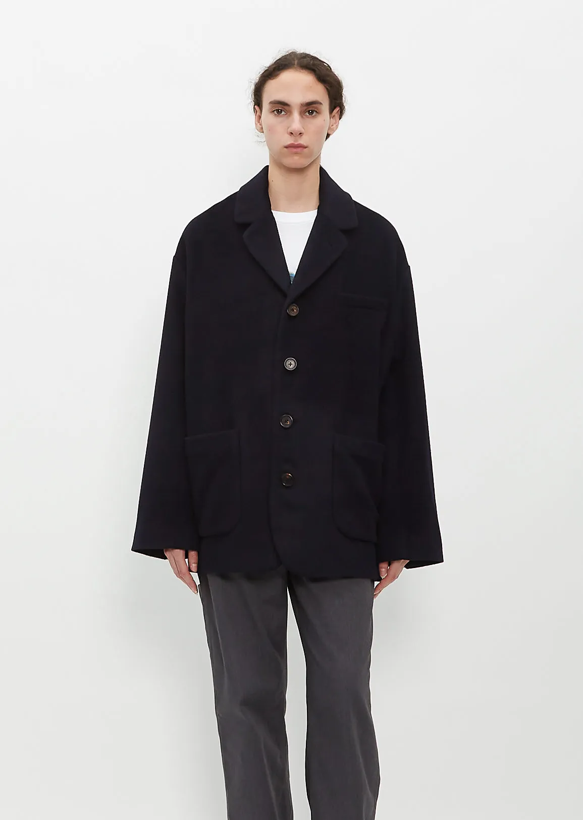 Convertible Lapel Wool & Cashmere Jacket sold by La Garconne