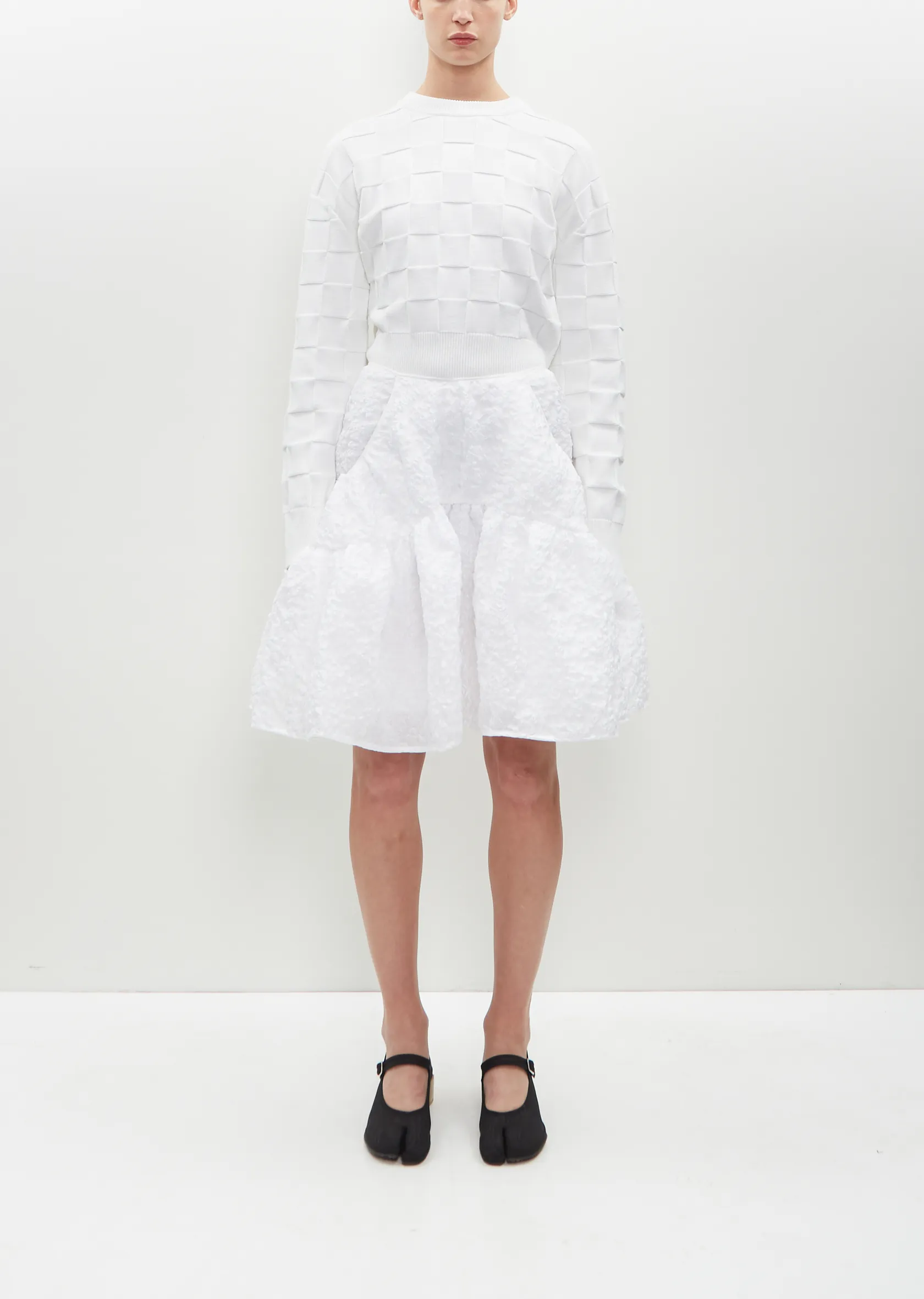 Gilly Skirt Grasmere Matelassé — White sold by La Garconne