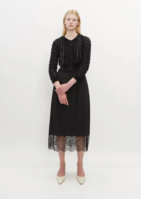 LS Bubble Knit Cardigan w/ Bow Detail sold by La Garconne