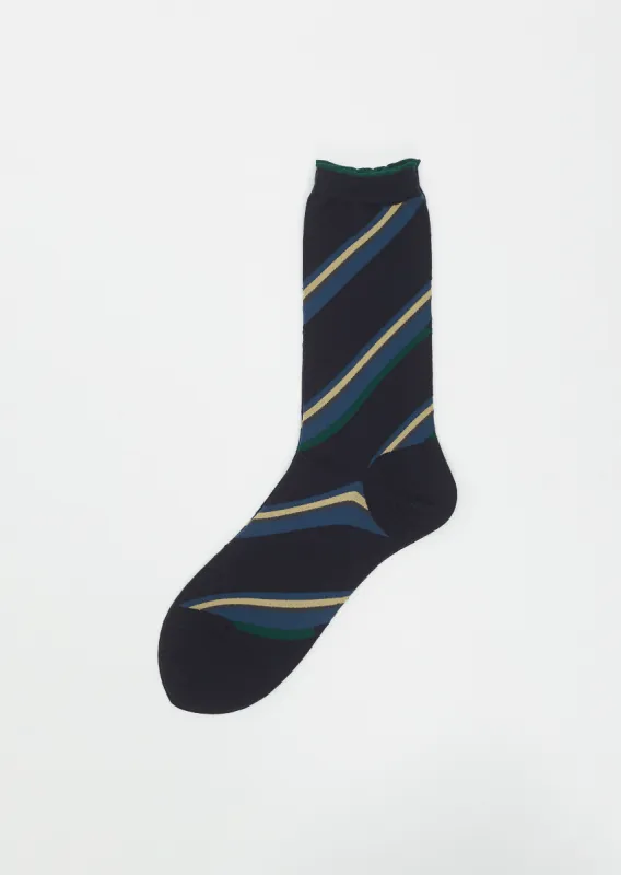 Reginmental Socks — Navy sold by La Garconne