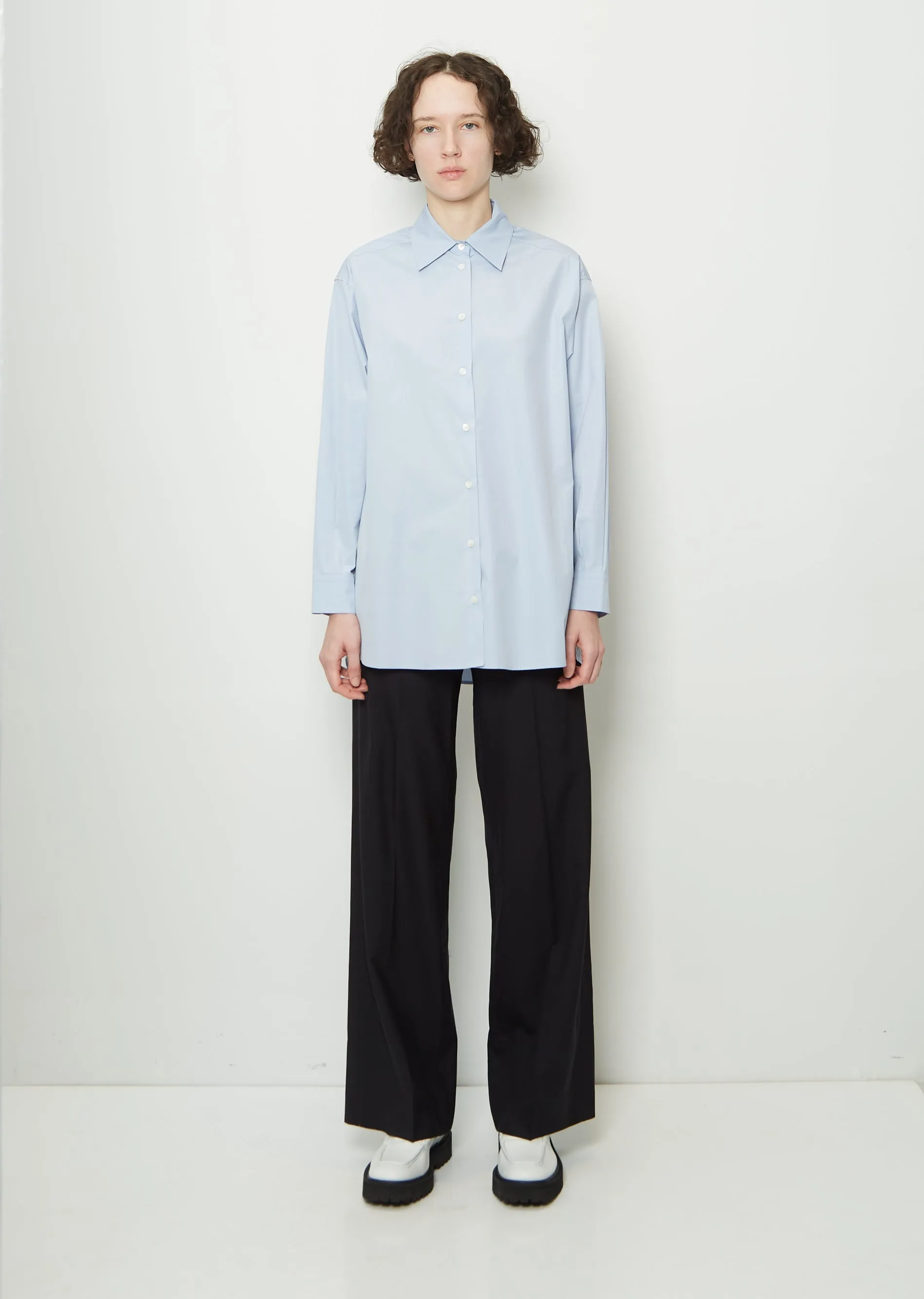 Cotton Shirt — Light Blue sold by La Garconne