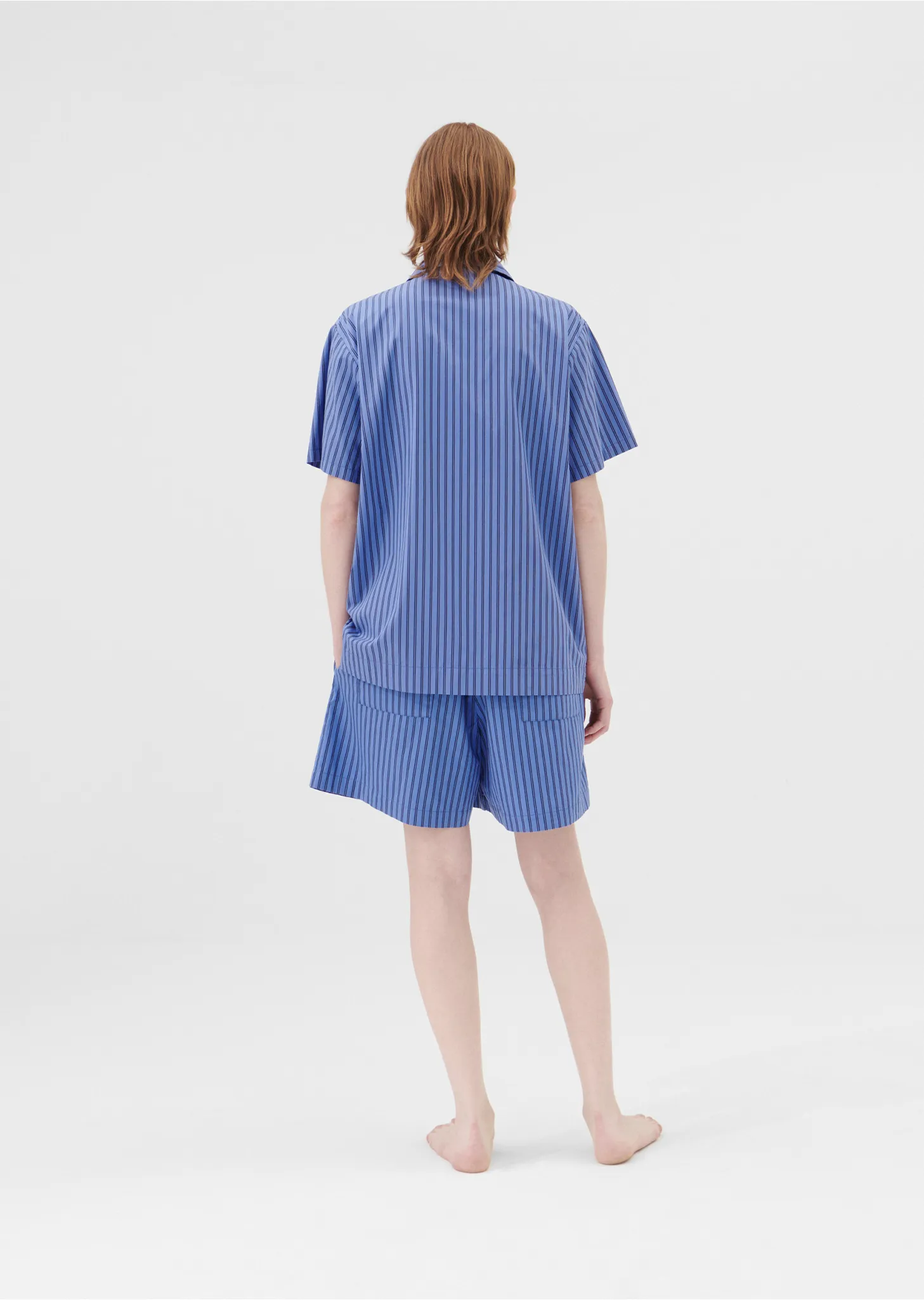 Cotton Poplin Pyjamas Short Sleeve Shirt — Boro Stripes sold by La Garconne product image thumbnail 3