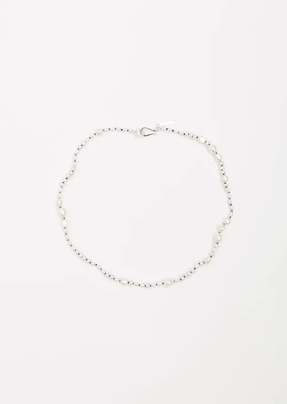 White Pearl Mermaid Necklace 15" sold by La Garconne