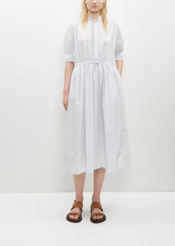 Half Bishop Sleeve String Dress — Smoke Saxe Blue sold by La Garconne