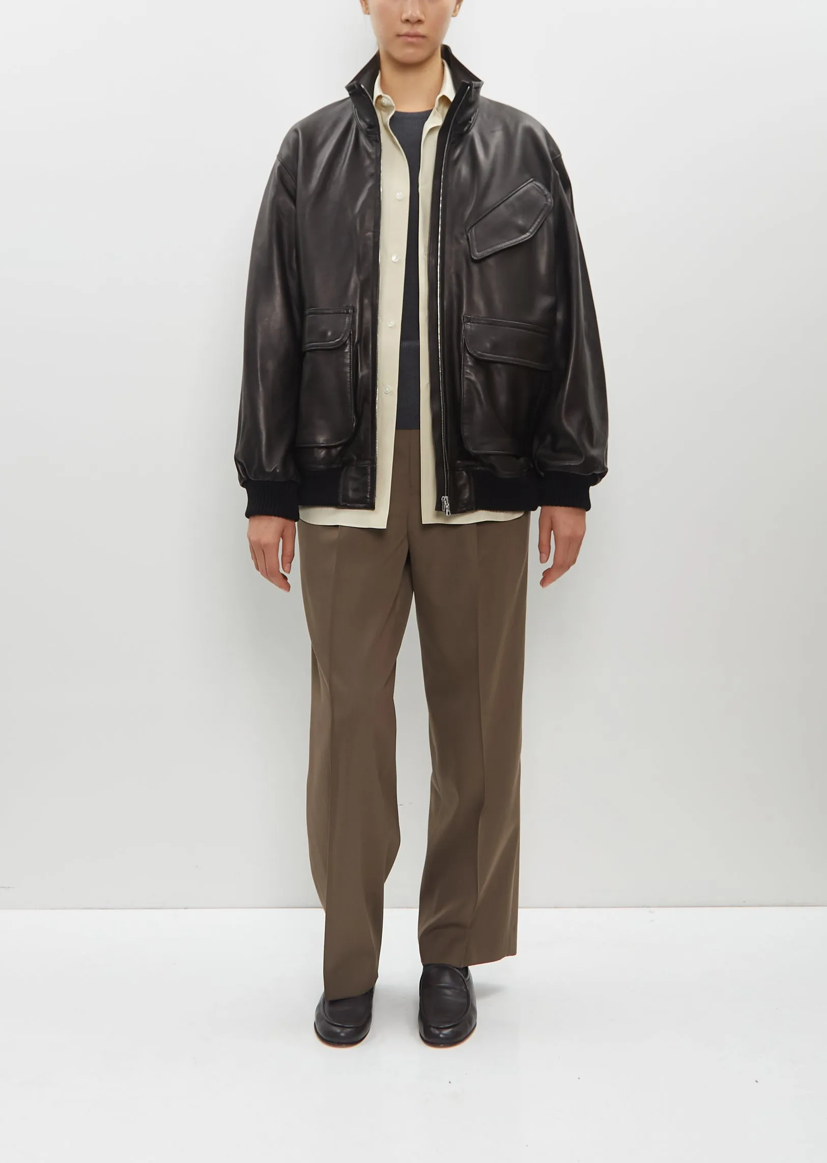 Lamb Leather Zip Blouson sold by La Garconne product image thumbnail 5