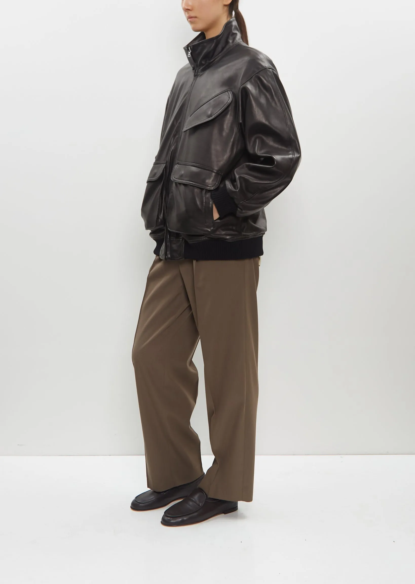 Lamb Leather Zip Blouson sold by La Garconne product image thumbnail 4