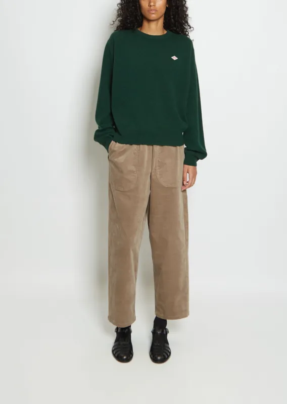 Wool Crewneck Sweater — Green sold by La Garconne