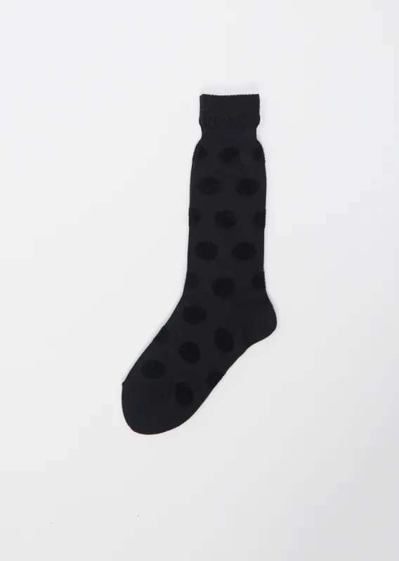 Dot Long Socks — Black sold by La Garconne