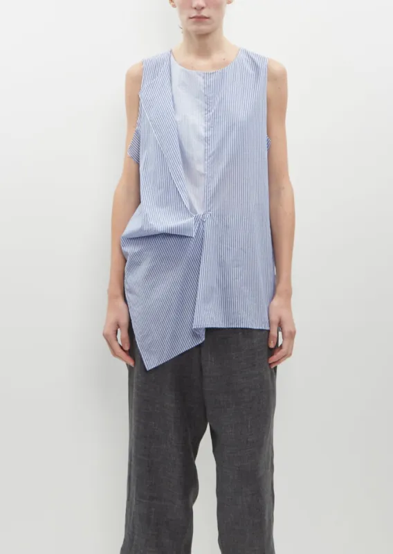 Asymmetric Drape Striped Top sold by La Garconne