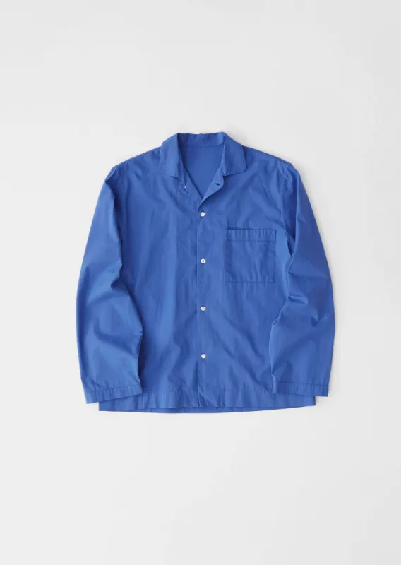 Cotton Poplin Pyjamas Shirt — Royal Blue sold by La Garconne