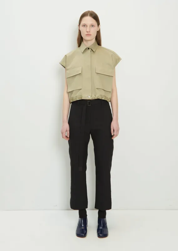 Suiting Wool Blend Pants — Black made by Sacai