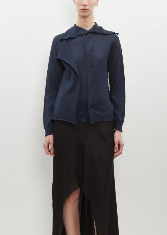 High Neck Flax Cardigan sold by La Garconne