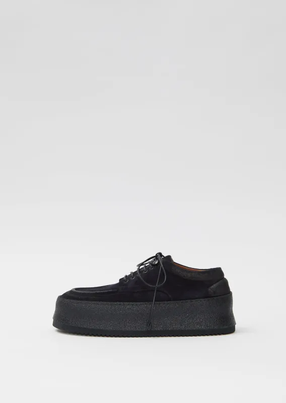 Parapana Suede Derby — Blu Notte (Midnight Blue) sold by La Garconne