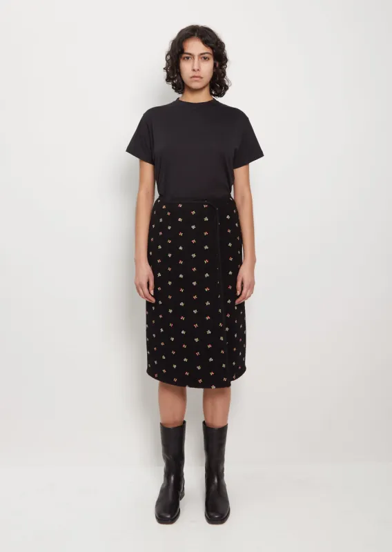 Walker Skirt — Black Flowers sold by La Garconne